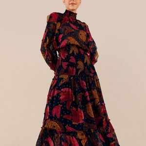 Farm Rio Patchwork Bananas High Neck Maxi